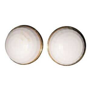 Vintage Monet White Domed Lucite Clip-On Earrings Gold Tone J41